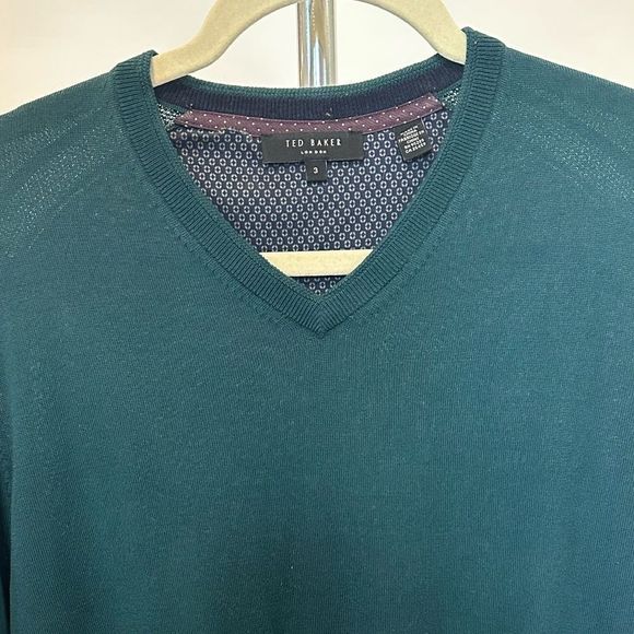 TED BAKER WOOL V NECK SWEATER - Picture 2 of 7